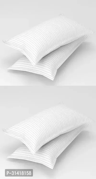 Striped Self Polycotton Pillow Covers Set of 4-thumb0