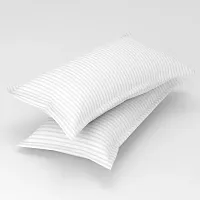 Striped Self Polycotton Pillow Covers Set of 4-thumb3