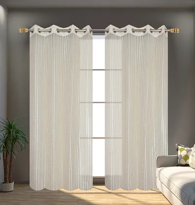 Vedartah Polyester Tissue Net Curtains for Home, Pack of 2