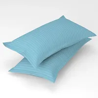 Striped Self Polycotton Pillow Covers Set of 4-thumb1