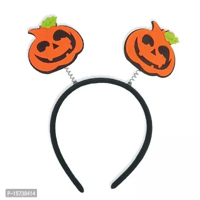 Partywala Halloween Pumpkin Hairband  Eye Mask Set-thumb3