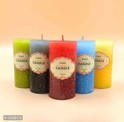 Dual Colour Fragrance Candle Long (Multiple Fragrance) (Lemon)-thumb4