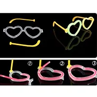 Partywala Heart Shaped Glow Stick Glasses (Yellow)-thumb2