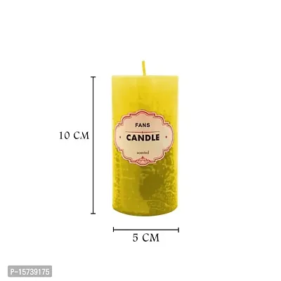 Dual Colour Fragrance Candle Long (Multiple Fragrance) (Lemon)-thumb2