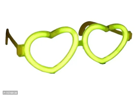 Partywala Heart Shaped Glow Stick Glasses (Yellow)-thumb0