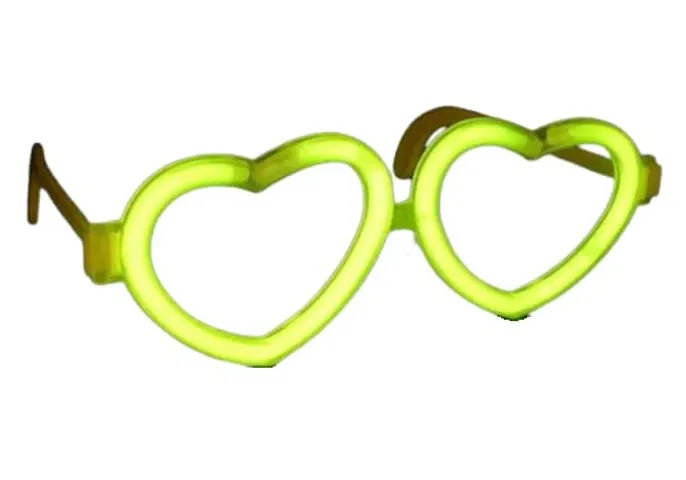 Partywala Heart Shaped Glow Stick Glasses (Yellow)