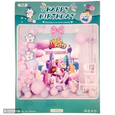 Partywala 0051 Kitty Theme Birthday Decoration kit Pack of 53