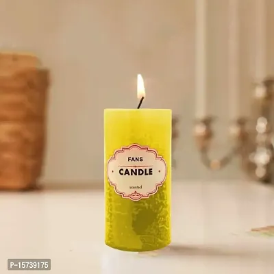 Dual Colour Fragrance Candle Long (Multiple Fragrance) (Lemon)