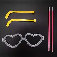 Partywala Heart Shaped Glow Stick Glasses (Yellow)-thumb1