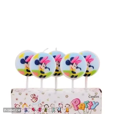 Minnie Mouse Print  Candles (Multicolour Pack Of 5 Pcs)-thumb0