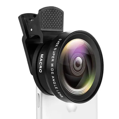 2 in 1 Camera Lens Kit with 0.45X Wide Angle Lens + 15X Lens for All Smartphones  Tablets