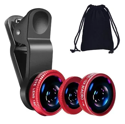 Universal 3in1 Mobile Camera Photo Lens; Fisheye Lens; Wide Angle; Macro Lens with Clip Holder for All Smartph
