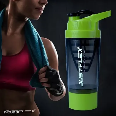 Gym Shaker Pro Cyclone Shaker 500ml with Extra Compartment, 100% Leakproof Guarantee, Ideal for Protein, Preworkout and BCAAs, BPA Free Material with Grab Handle-thumb0