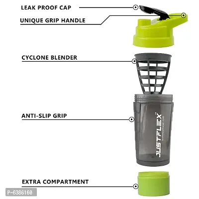 Gym Shaker Pro Cyclone Shaker 500ml with Extra Compartment, 100% Leakproof Guarantee, Ideal for Protein, Preworkout and BCAAs, BPA Free Material with Grab Handle-thumb4