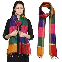 Varyaa Women's Multicolored Stylish Banarasi Cotton Silk Dupatta-thumb1