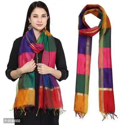 Varyaa Women's Multicolored Stylish Banarasi Cotton Silk Dupatta-thumb2