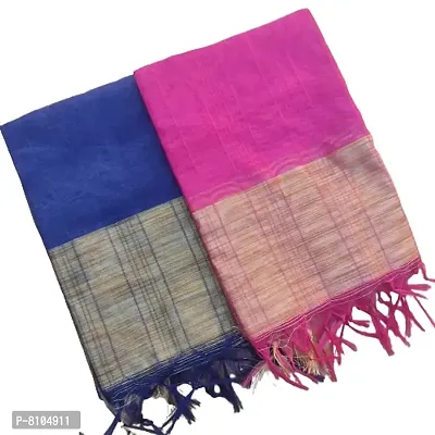 VARYAA WOMEN'S HEAVY BANARASI CHANDERI DUPATTA COMBO OF 2 PCS-thumb0