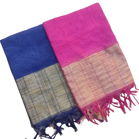 VARYAA WOMEN'S HEAVY BANARASI CHANDERI DUPATTA COMBO OF 2 PCS