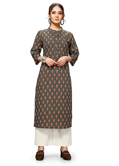 Stylish Cotton Printed Straight Kurti