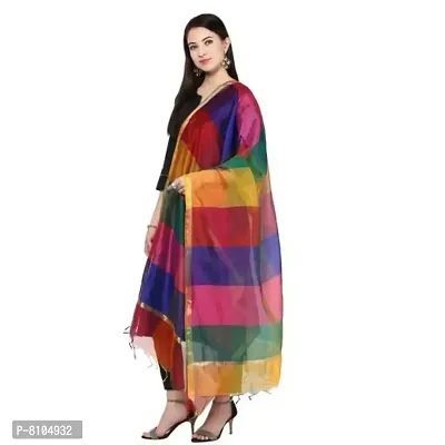 Varyaa Women's Multicolored Stylish Banarasi Cotton Silk Dupatta-thumb0