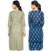 Varyaa Women's Indigo  Green Cotton Printed Kurti (Combo of 2) (S-XXL Size)-thumb1