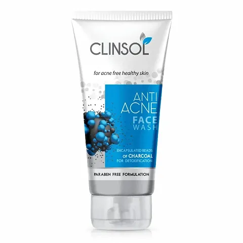 Clinsol Charcol Anti-Acne Face Wash For Acne Free Healthy Skin,Suitable For All Skin 70g Pack Of 1