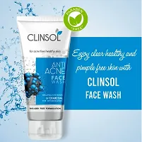 Clinsol Charcol Anti-Acne Face Wash For Acne Free Healthy Skin,Suitable For All Skin 70g Pack Of 3-thumb1