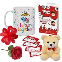 Indigifts Valentine Week Gifts Love Themed Coffee Mug, Artificial Rose, Cute Teddy  Naughty Coupon Cards-thumb2
