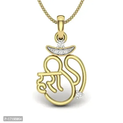 Chandrika Hari Om Gold and Rhodium Plated Alloy God Pendant for Men  Women Made with Cubic Zirconia-thumb0
