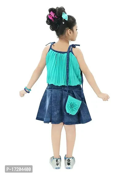 Chandrika Girls Casual Skirt and Top Set with Bag for Kids-thumb3