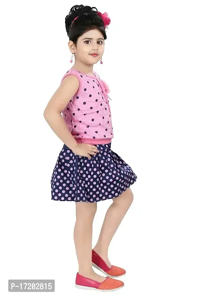 Chandrika Girls' Knee Length Dress (CPGL0014-PINK_Pink_6-7 Years)-thumb2