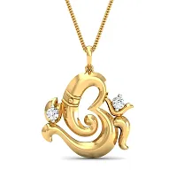 Chandrika Ganesh Gold and Rhodium Plated Alloy God Pendant for Men  Women Made with Cubic Zirconia-thumb1