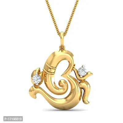 Chandrika Ganesh Gold and Rhodium Plated Alloy God Pendant for Men  Women Made with Cubic Zirconia-thumb2