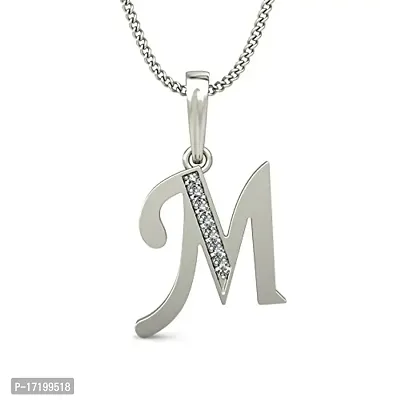 Chandrika Pearls Gems  Jewellers 24K White Gold and Platinum A-Z Letters Initial Pendant with Chain for Girls-thumb0