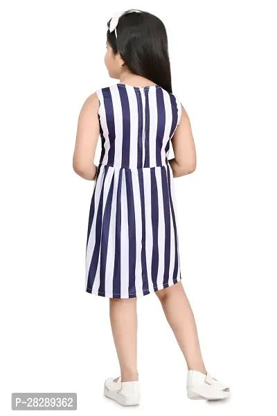 Elegant Cotton Blend Striped Dresses For Girls-thumb4