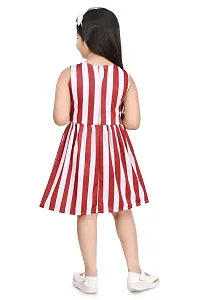 Elegant Cotton Blend Striped Dresses For Girls-thumb3