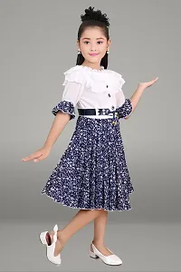 Elegant Cotton Blend Printed Dresses For Girls-thumb1