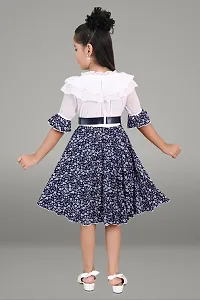 Elegant Cotton Blend Printed Dresses For Girls-thumb3