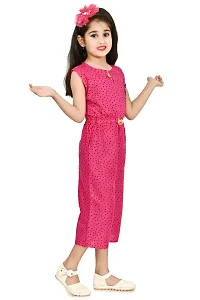 Elegant Cotton Blend Printed Jumpsuits For Girls-thumb1