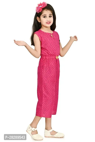 Elegant Cotton Blend Printed Jumpsuits For Girls-thumb2