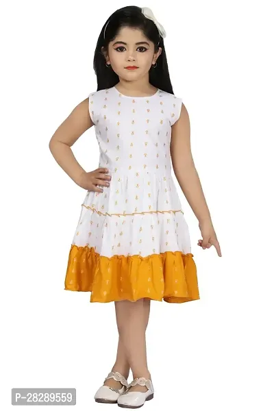 Elegant Cotton Blend Printed Dresses with Jacket For Girls-thumb2