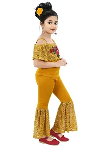Chandrika Girls Floral Applique Top And Pant Set-thumb2