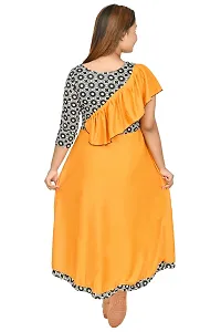 Stylish Yellow Cotton Blend Printed A-Line Dress For Girls-thumb2