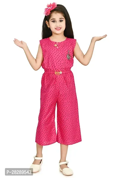 Elegant Cotton Blend Printed Jumpsuits For Girls