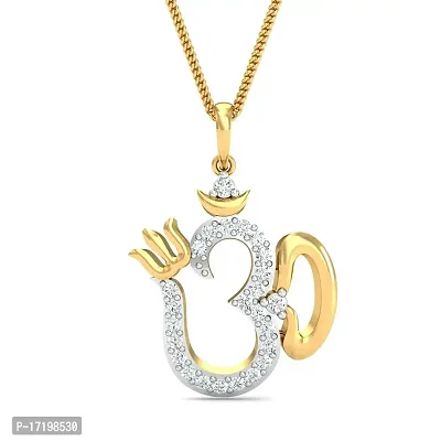 Chandrika Pearls Hari Om Gold and Rhodium Plated Alloy God Pendant for Men  Women Made with Cubic Zirconia-thumb2