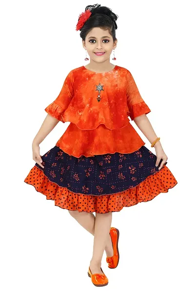 Chandrika Kids holi print Skirt and Top Set for Girls