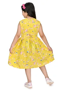 Fabulous Yellow Cotton Blend Printed Frocks For Girls-thumb2