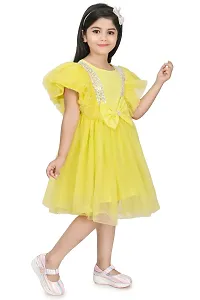 Fabulous Yellow Net Solid Frocks For Girls-thumb1