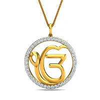 Chandrika Khanda Gold and Rhodium Plated Alloy God Pendant for Men  Women Made with Cubic Zirconia-thumb1