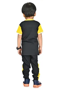 Chandrika half Sleeve Colorblock Printed Yellow T-shirt Clothing Set for Kids Boys-thumb3